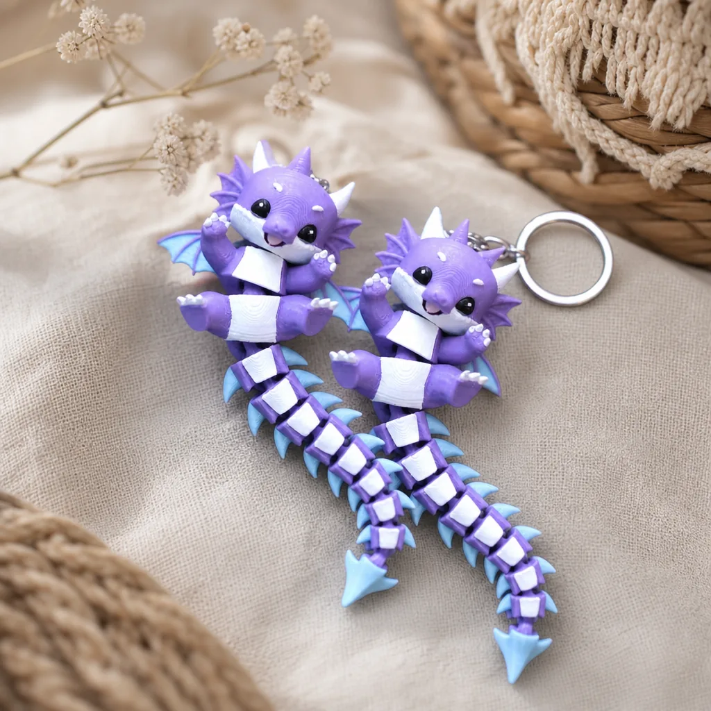 Llavero Flexible de Bebé Dragón Adorable