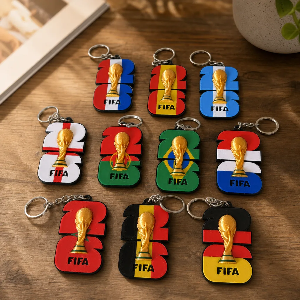 Llaveros con Logo y Banderas de la Copa Mundial 2026
